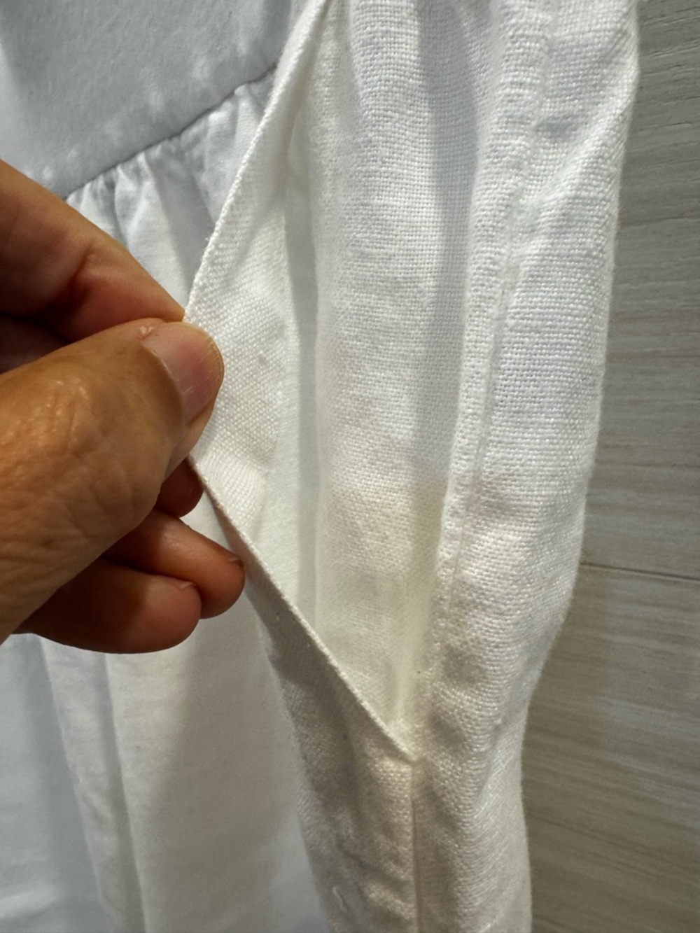 Lands' End Linen Wide Leg Elastic Waist Pants White Pockets size 12P - Picture 3 of 9